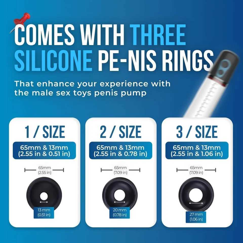 Penis Pump Male Vacuum Suction Big Dick Trainer Enlargement Extender Lasting Blowjob Sucking Masturbation Adult Sex Toys for Men W250618