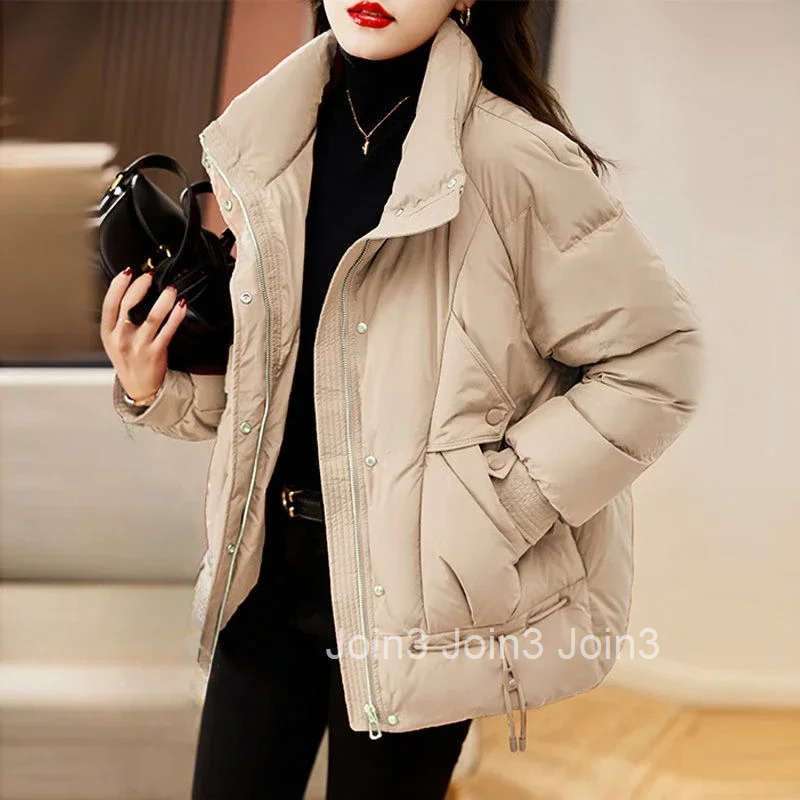 Down Coats for Women Loose Casual Jackets Thick Parkas Woman Outdoor Clothes Luxury Modern Demi-season Cheap 2025 Trend Youthful