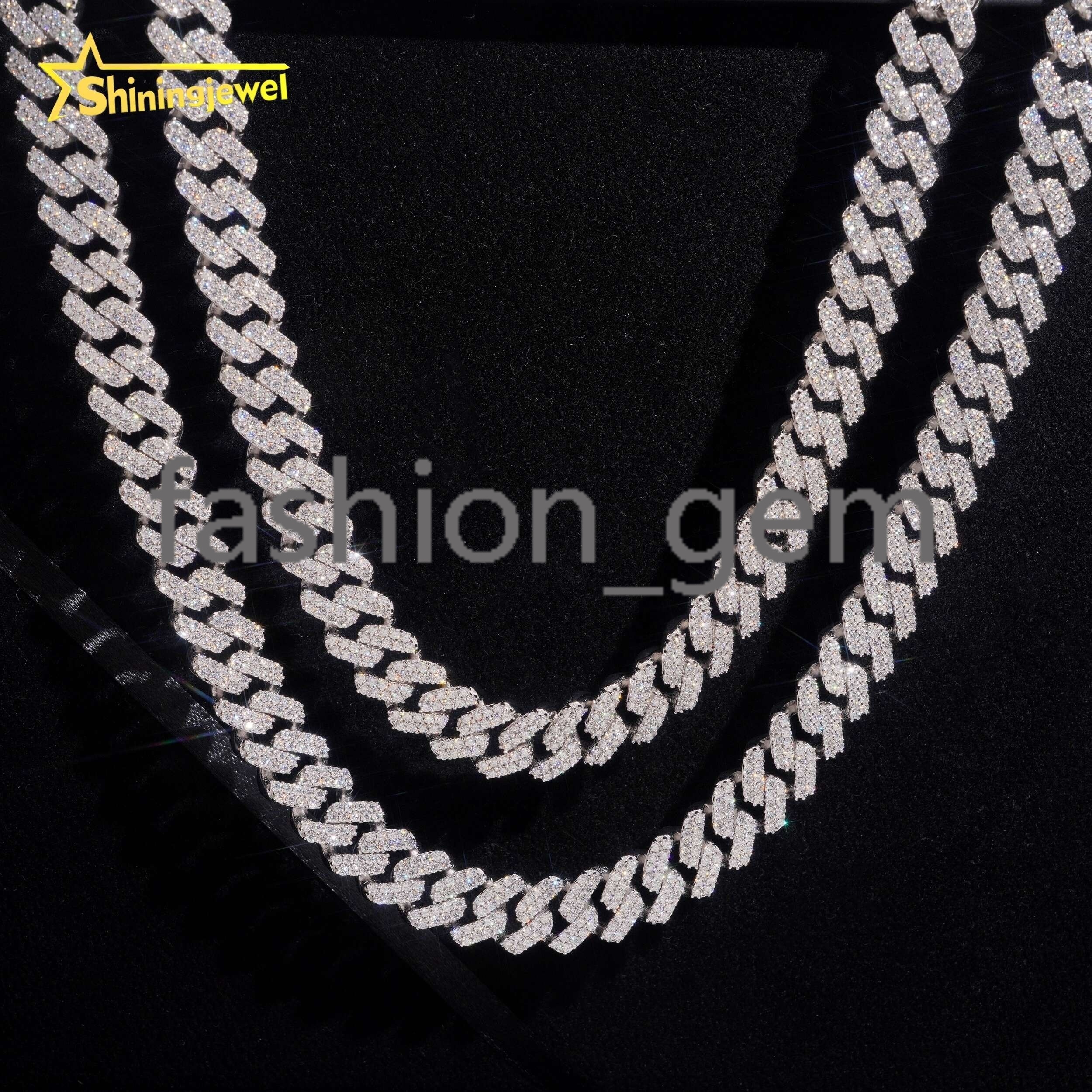 Hip Hop Jewelry Rapper High Quality GRA Certificate 925 Silver Iced Out 12.5mm Moissanite Diamond Cuban Link Chain