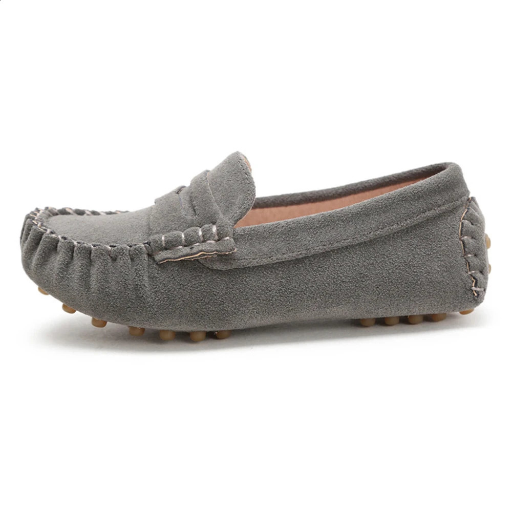 Childrens Flats Suede Leather Fashion Casual Shoes Autumn Solid Slip on Boys Shoes Kids Loafers Girls Dress Party Shoes 250617