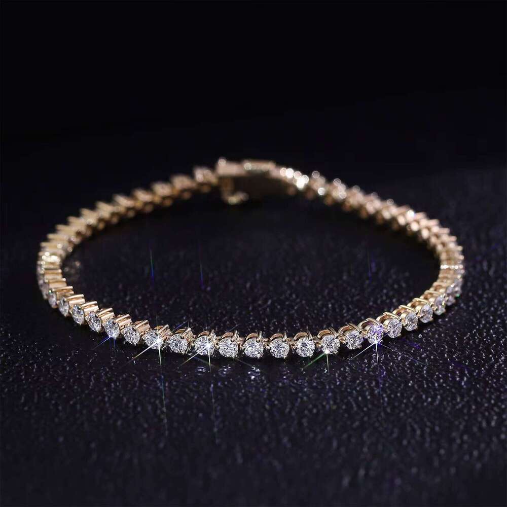 14k Lab Grown Tennis Bracelet Igi GIA Round Cut Jewelry