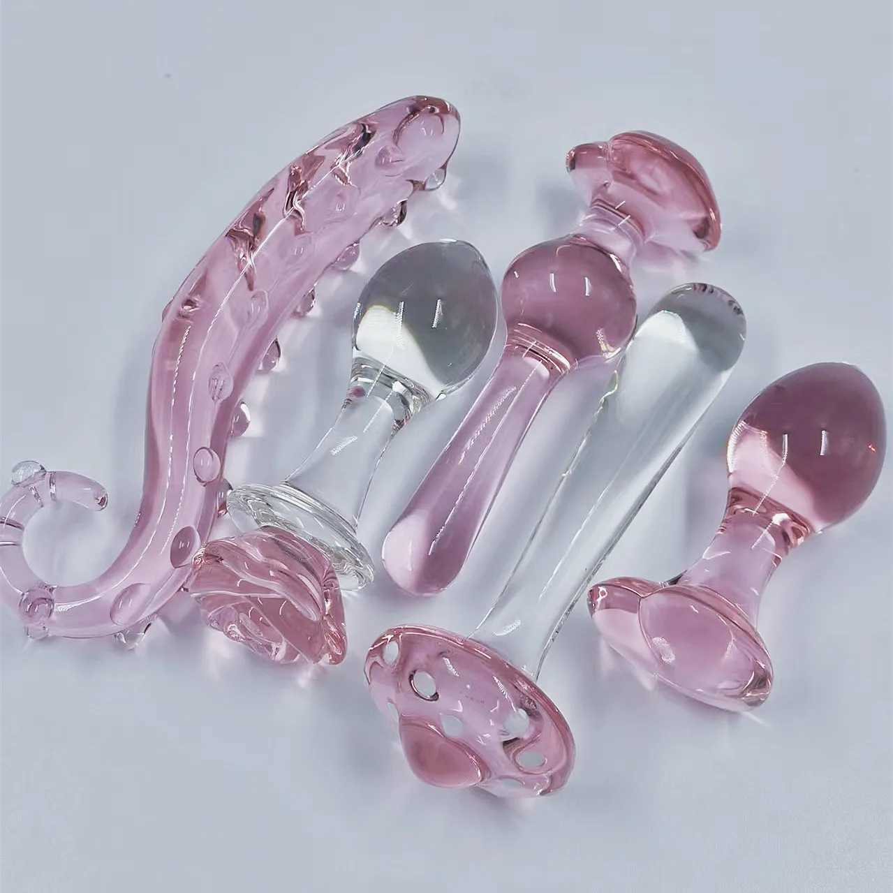 Pink Crystal Glass Anal Plug for Women Butt Plugs Penis Nightlife Anus Dildo Adult Masturbation Adult Gay Sex Toys Lover Gifts W250618