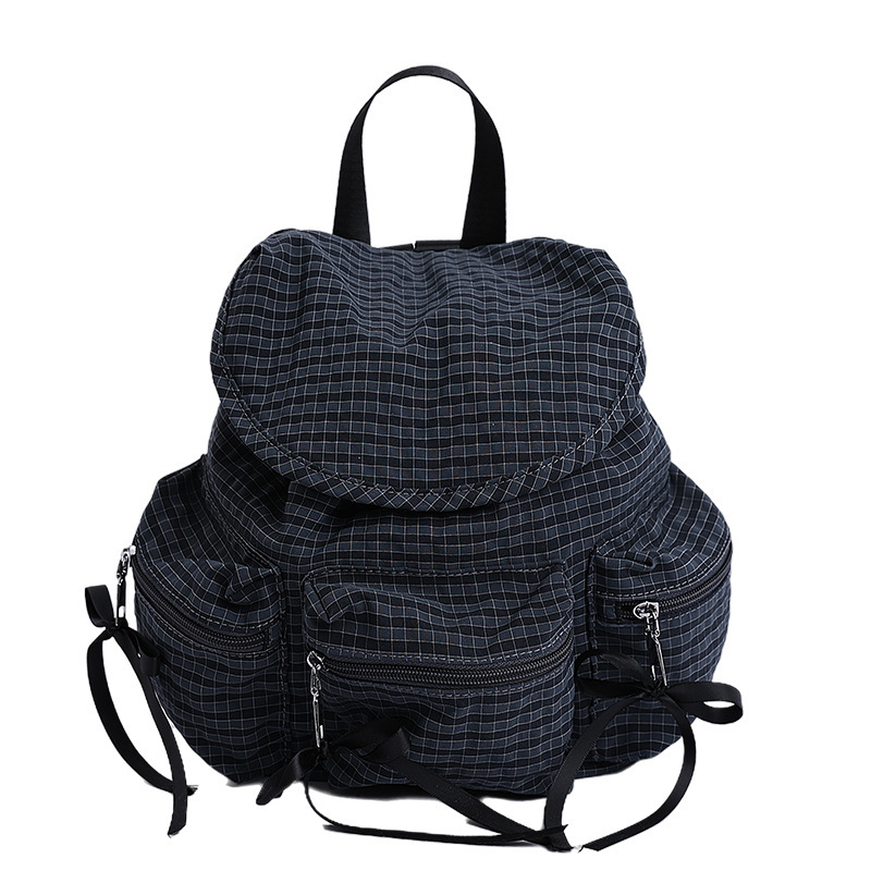 Free shipping designer Bag Summer Lightweight Women Backpack 2025 New Cute Pastoral Style Small Backpack Plaid Commuter Bag Crossbody Bag