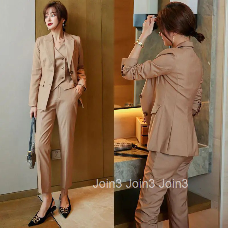 Womens 2 Pant Set Luxury Outfits Aesthetic Business Two Pieces Sets Pants for Woman Formal Blazer and Trousers Suits Promotion