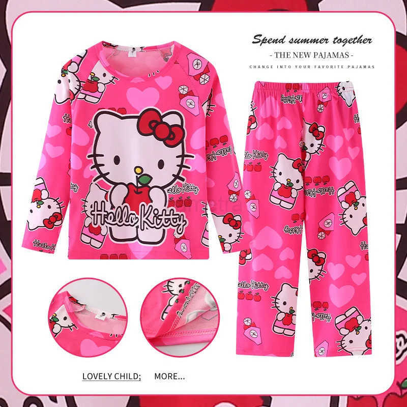 Sanrio Hello Kitty Children Pajama Sets Suitable Comfortable Soft Print Kids Night Clothing Set Colorful Casual Homewear Autumn Winter XJ250618XJ25061