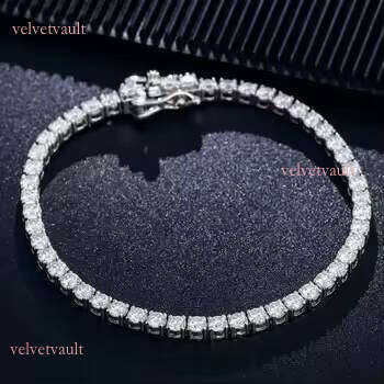 Ready to Ship 2mm 3mm 4mm 5mm Bracelet Gra Certificate VVS Silicon Stone Tennis Solid Sterling Sier Chain