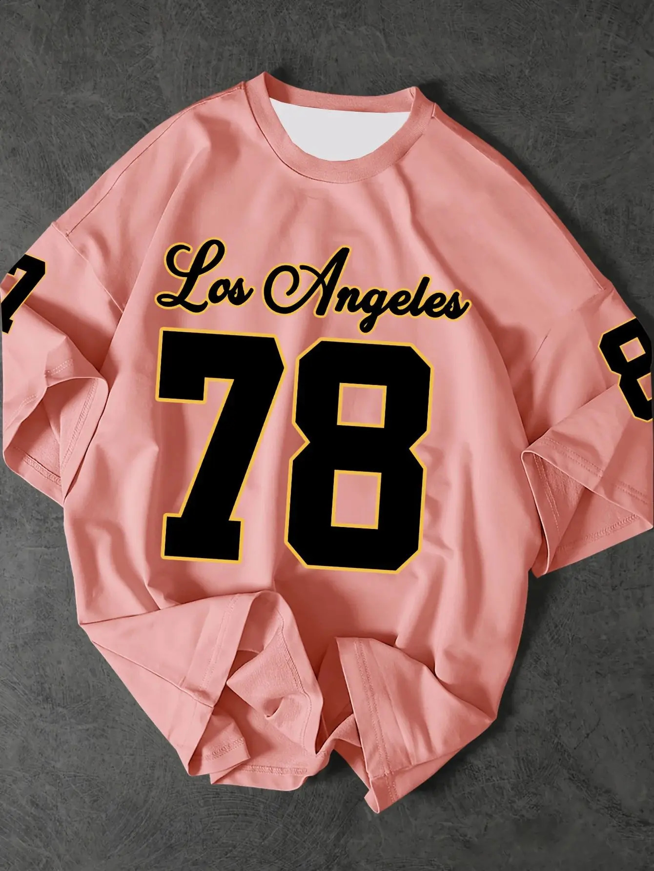 The 2025 summer mens Tshirt No 78 Los Angeles printed sports jersey retro and casual 250616