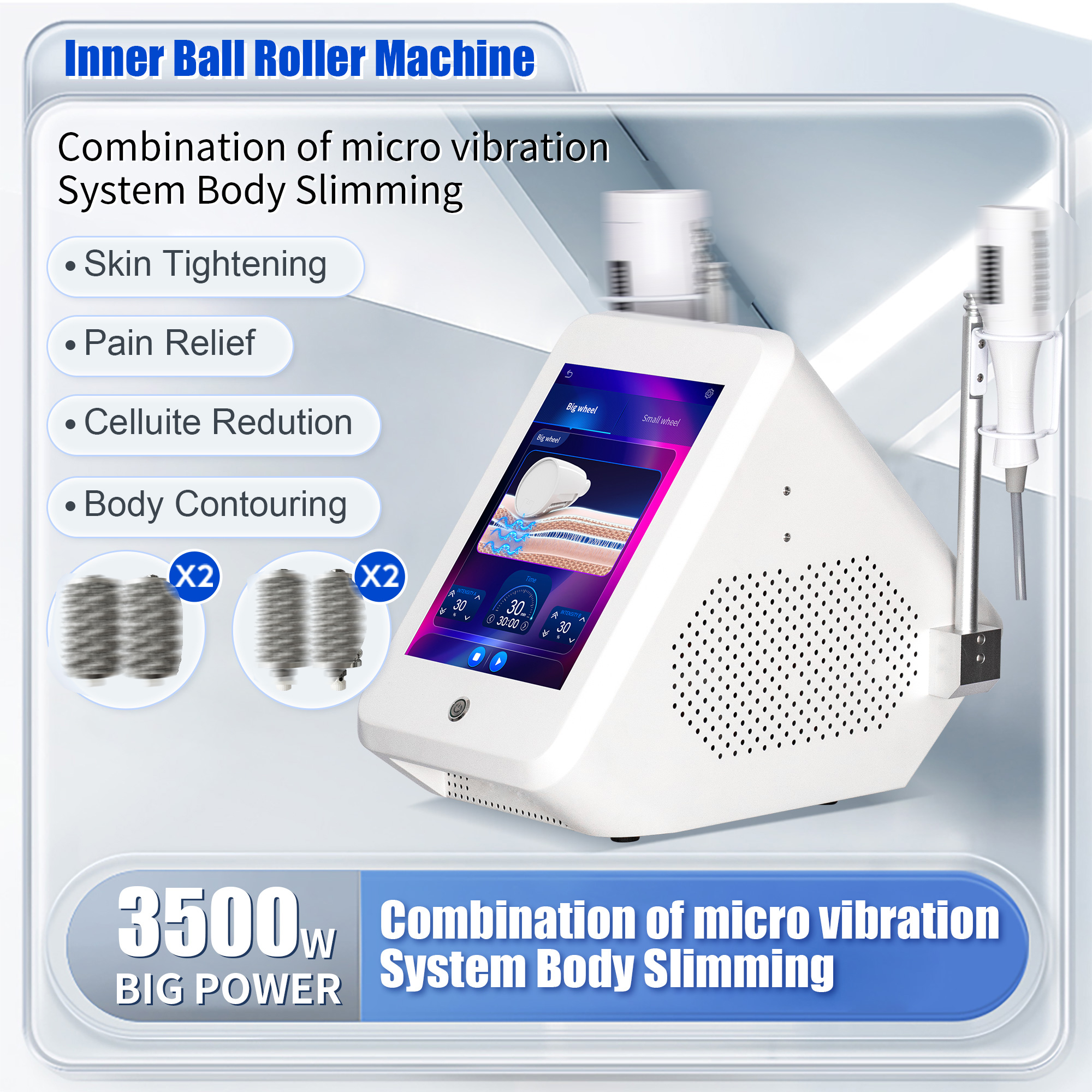 2 IN 1 NEW Muscle Relaxation Fat Removal Cellulite 5D Massage Roller Electromagnetic Muscle Building Training for Salon