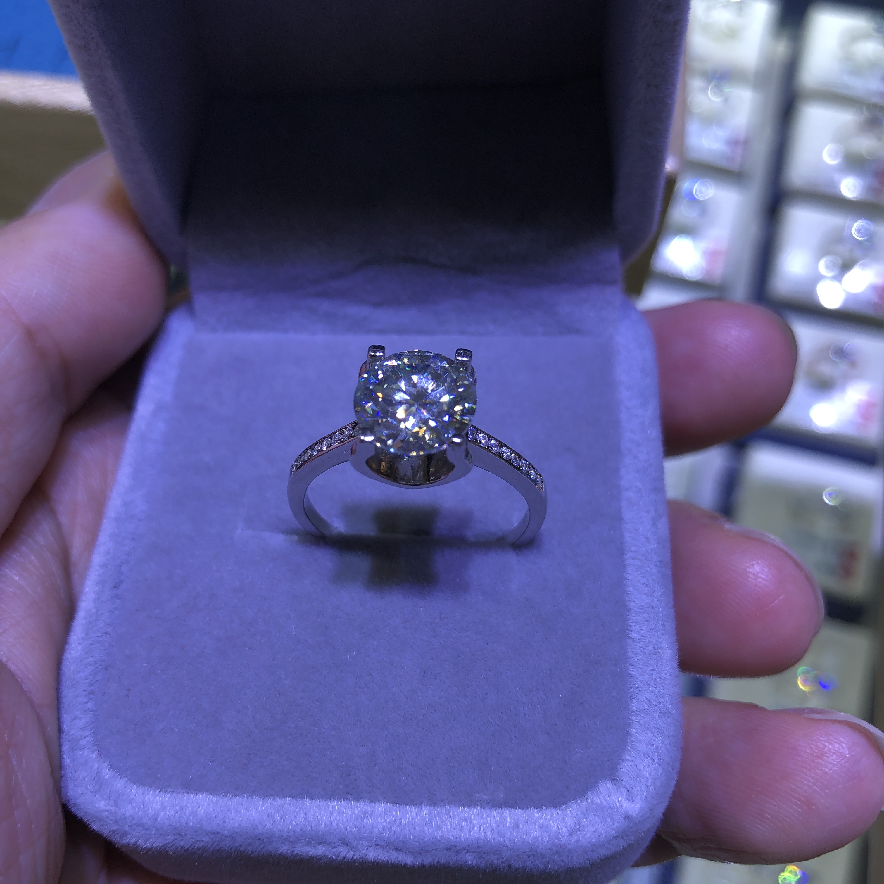 ADITA 1 Cara wedding ring Customized designer ring Carving your name 925 silver outer layer plated with platinum Through diamond testing fashion jewel