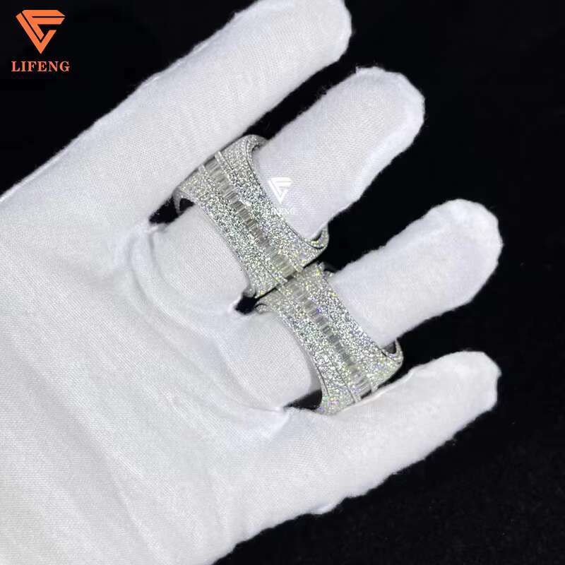 Hip Hop Rings Jewelry Custom Letter Lab Grown Diamond Iced Out VVS Moissanite Rings Sterling Silver 925 Luxury Rings for Men