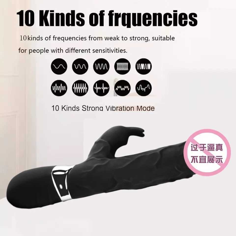 Rabbit Dildo Female Vibrator Rechargeable Stimulator Clitoris Nipple Massager G Spot Vibrator Sex Toys for Women Adult Supplies XJ250618