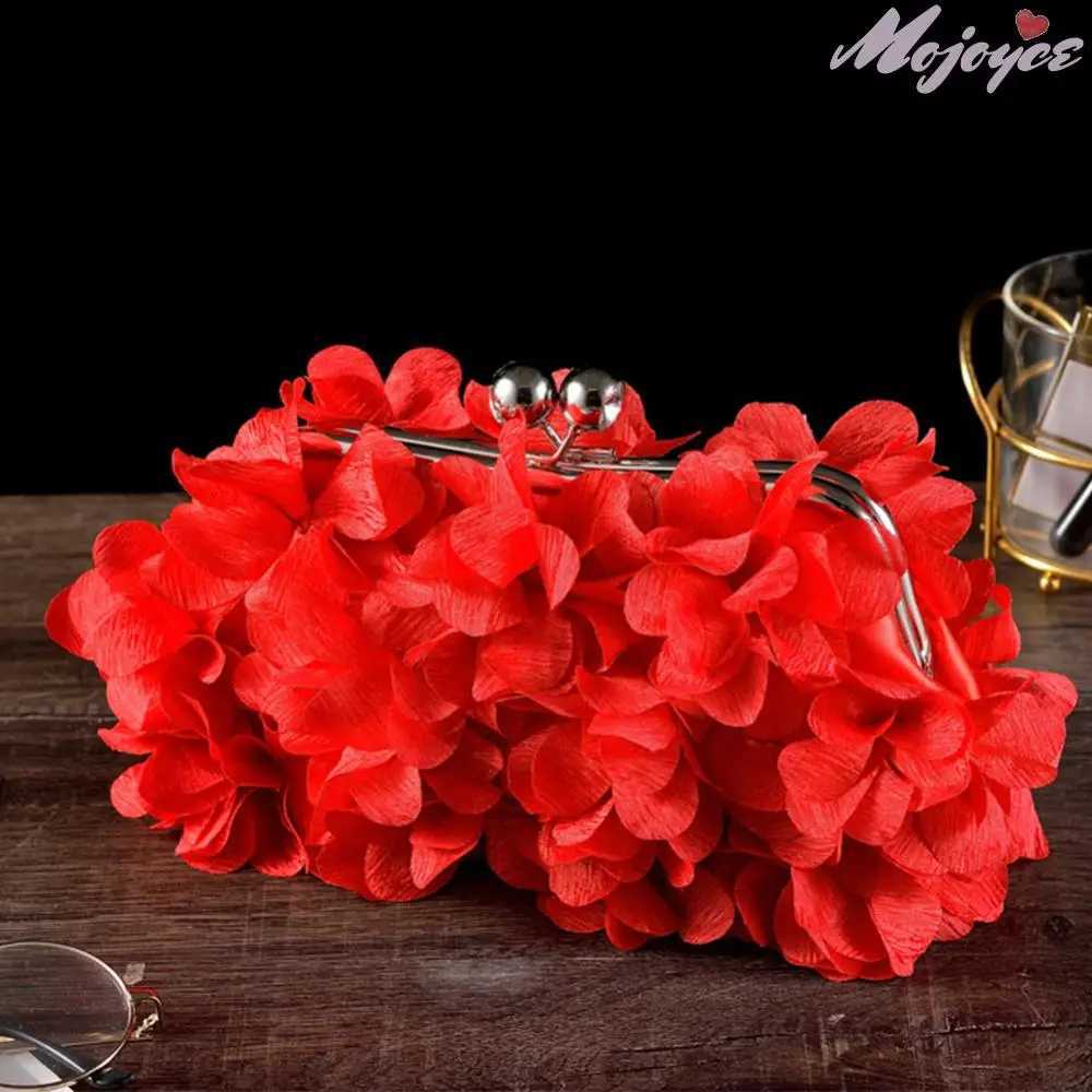 Artificial Flowers Elegant Banquet Bag Solid Color Stylish Handbag Floral Evening Clutch Purse Large Capacity Wedding Party Bags Z250618