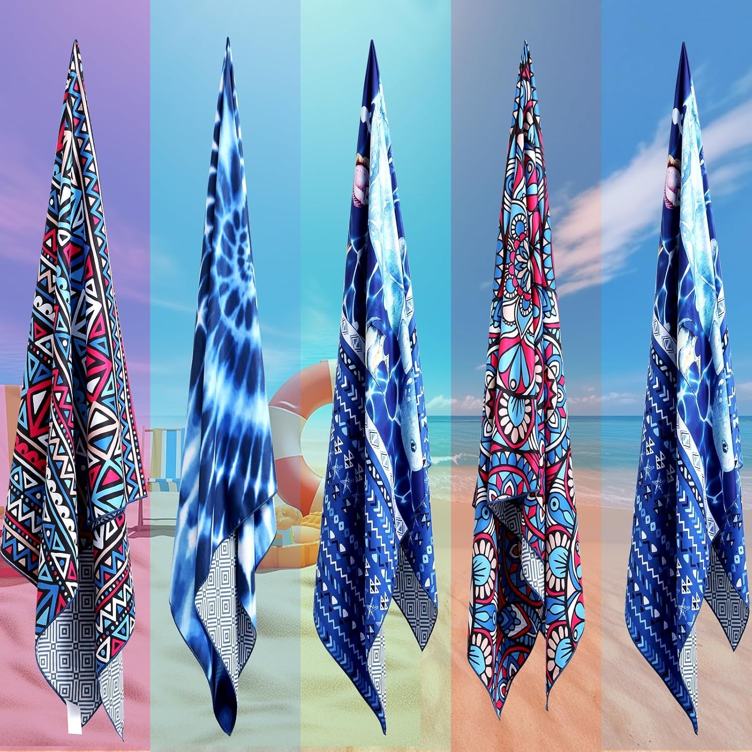 Beach Towel Sun Protection And Windproof Suitable For Beach Pool Camping Travel Beach Blanket