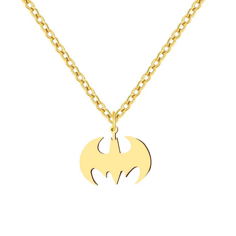 Stainless Steel Necklaces Bat Gothic Pendant Sweater Chain Collar Charm Fashion Necklace For Women Jewelry Party Gifts One Piece W250618