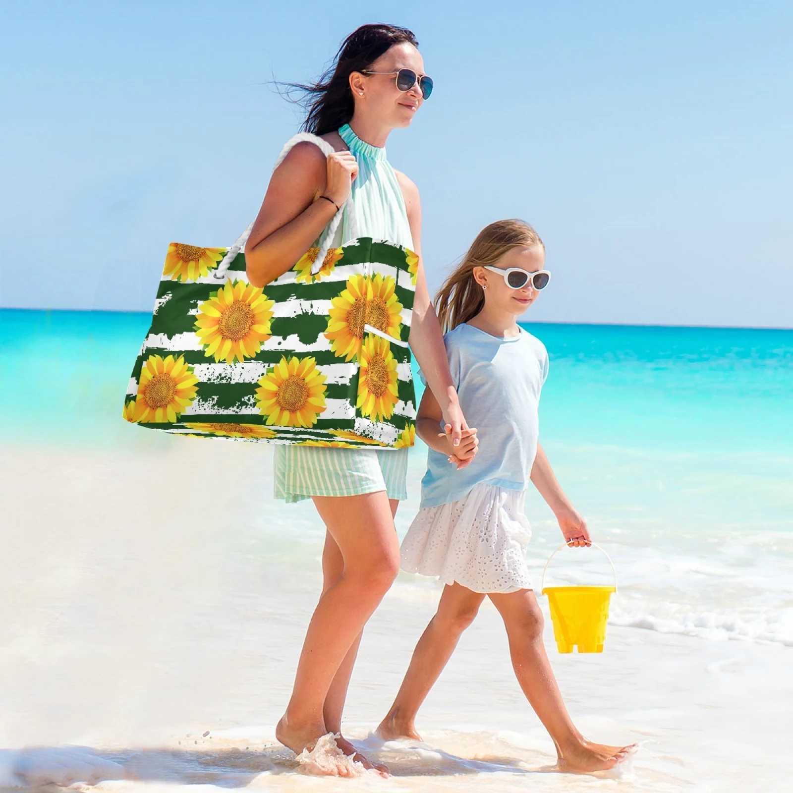 2025 NEW Wen Beach Totes Bag Fi Suower Fabric Handbags Ladies Large Shoulder Bag Casual Shopping Grocery Bags B250618