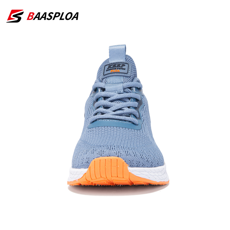 Baasploa Men Fashion Running Shoes Breathable Knit Tennis Sports Shoes Male Lightweight Walking Shoes