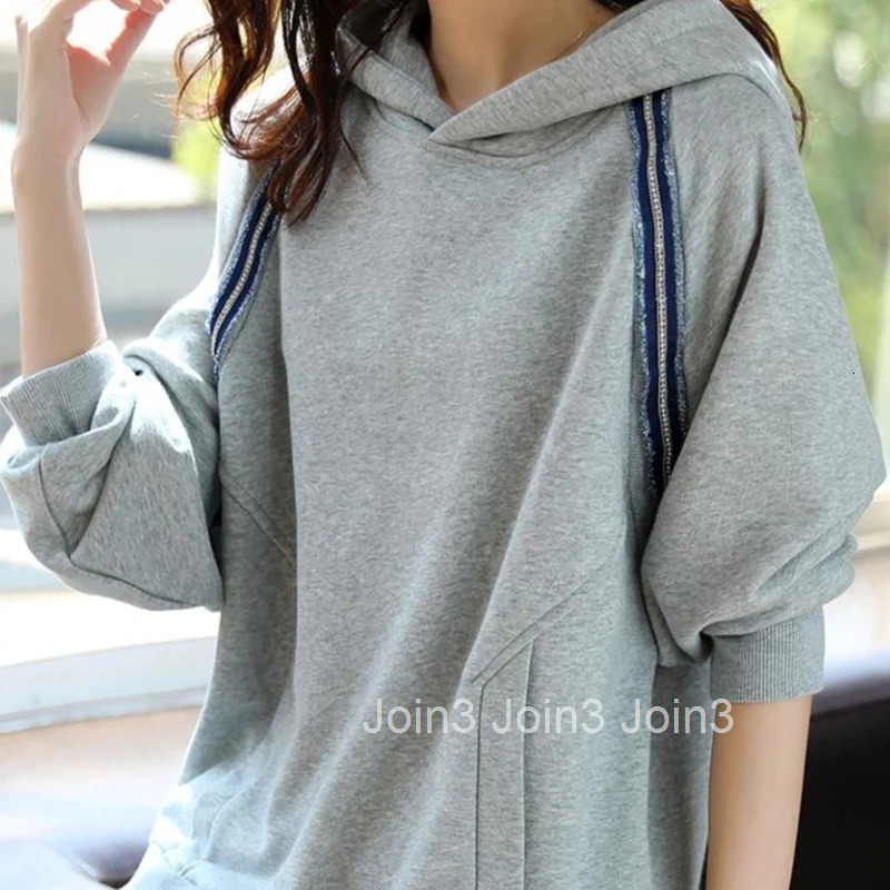 Thick Woman Tops Cold Hooded Sweatshirt for Women Grey Warm Autumn and Winter Hoodies Kpop 2000s High Quality On Promotion E Emo