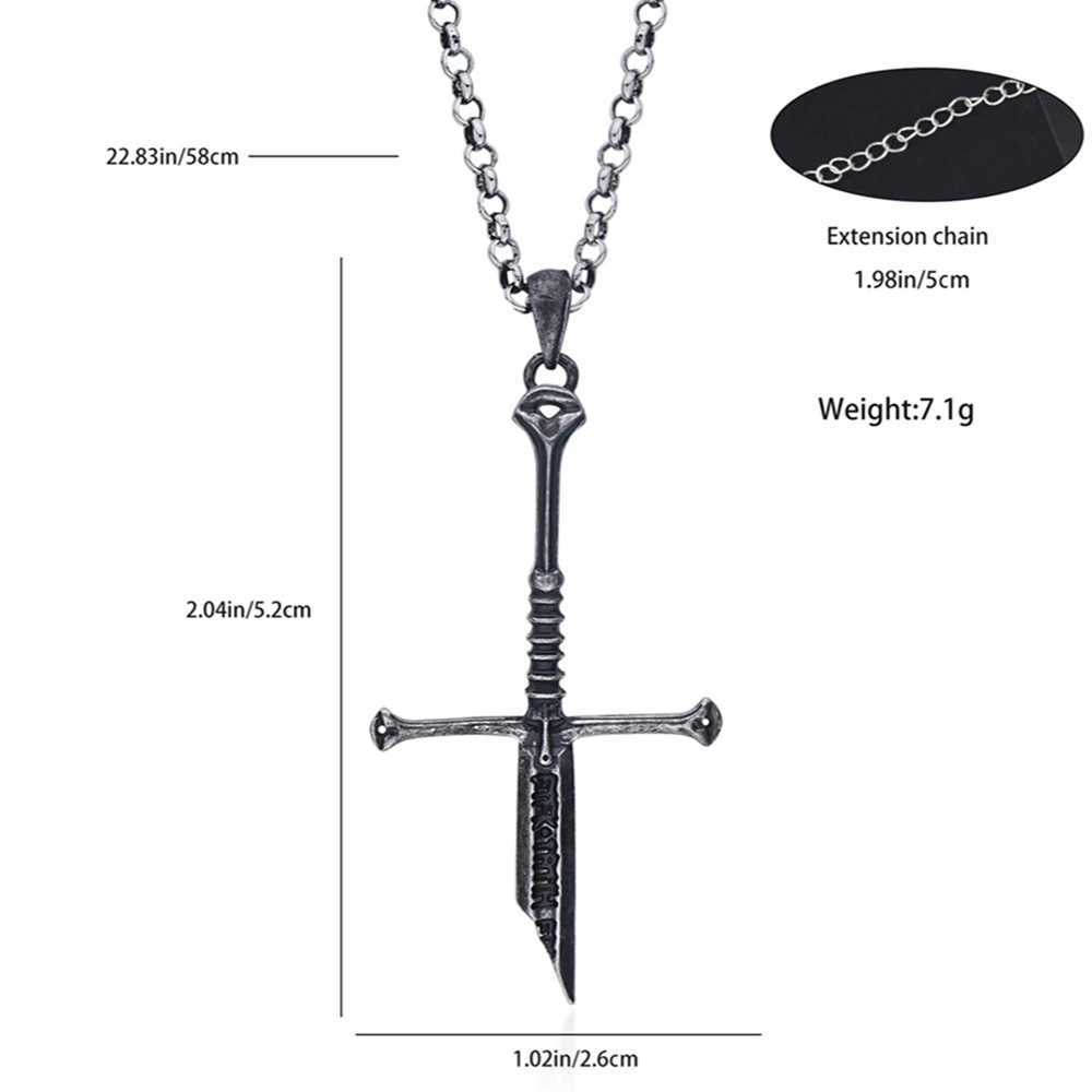 Catuni Broken Sword Lord Necklace the Rings Power Flame of the West Movie Pendant Fashion Jewelry Accessory Gift for Fans Men W250618