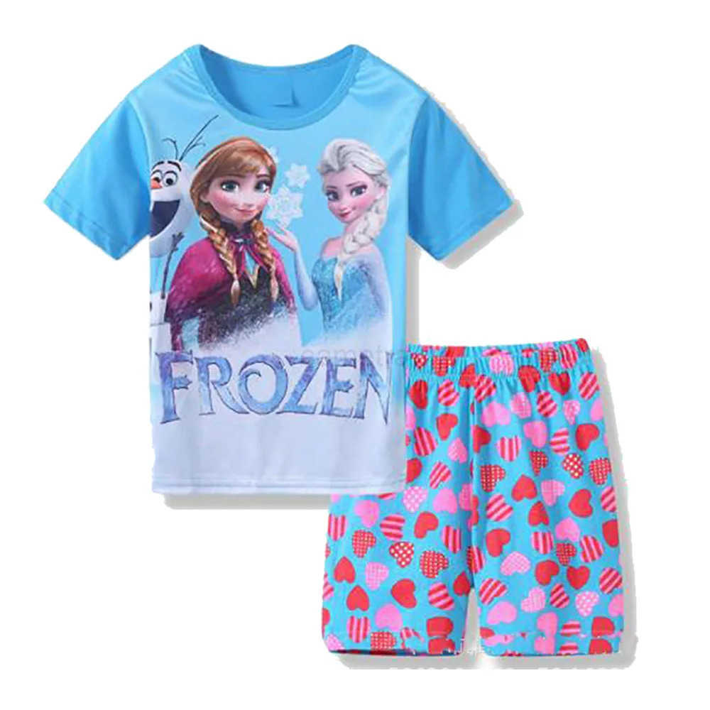Sanrio Hello Kitty Baby Girls Pajamas Sets Summer Short Sleeve Cotton Girls Sleepwear Childrens Pijamas Pyjamas Kids for 2 3 4 5 6 7 Years XJ250618XJ2