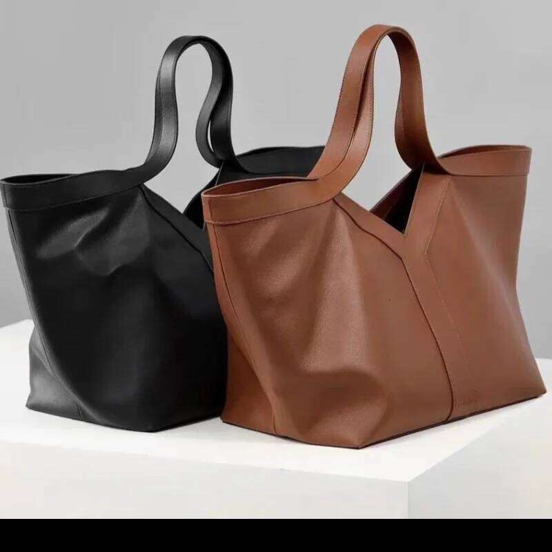 Soft Letter Women Shoulder New Genuine Leather Fashion Large Capacity Tote High-End Casual Commuting Brand Bag