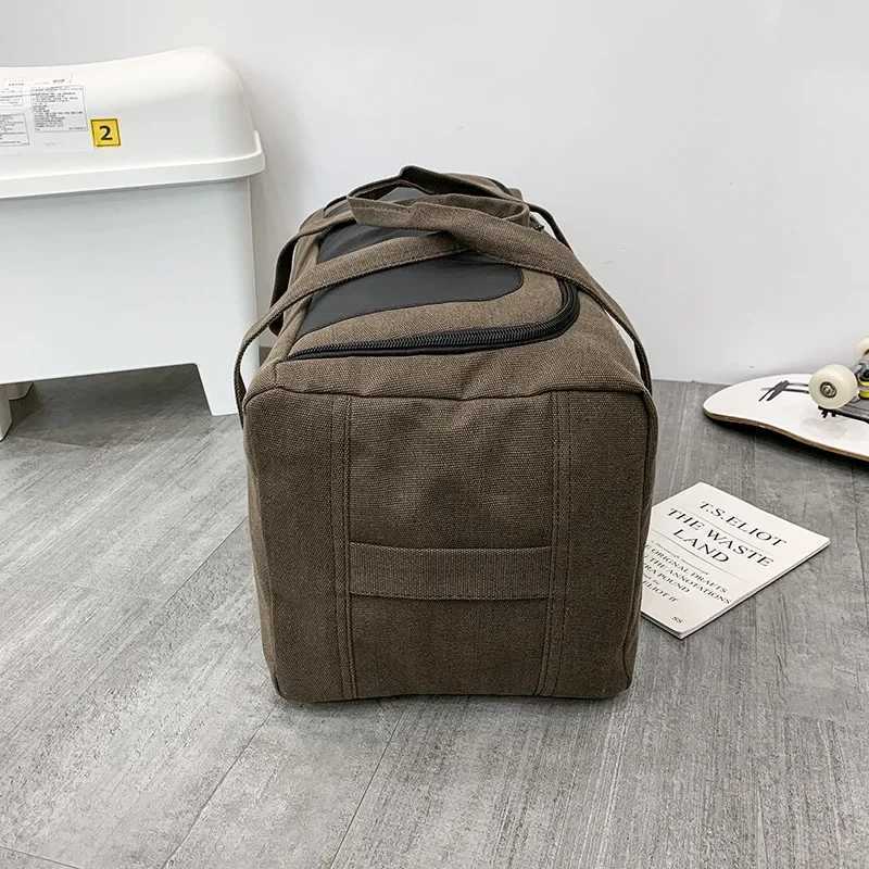 New Canvas Travel Bags For Men Solid Durable Handbag Outdoor Sports Storage Luggage Backpack Large Capacity Travel Bag bolsos W250618