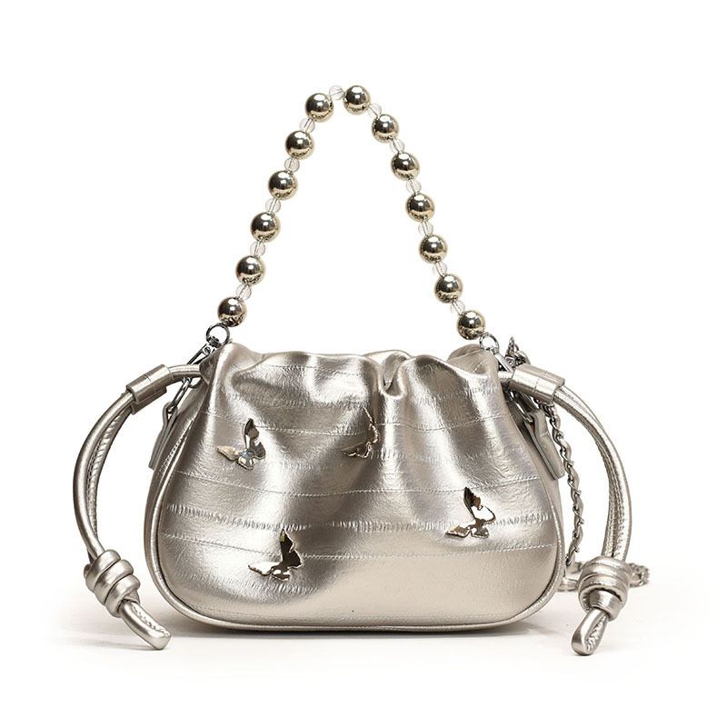 Free shipping designer Niche Fashion Beaded Handbag for Women Summer New Trendy Stylish Shoulder Bag High-end Bucket Bag
