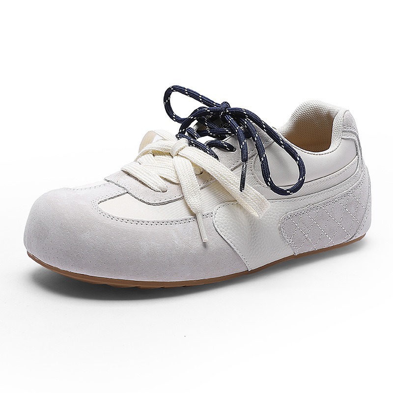 Big Head Ugly Cute Forrest Gump for Women 2025 Spring New Genuine Leather Shallow Mouth German Training Lightweight Breathable Sports Casual Shoes ddm