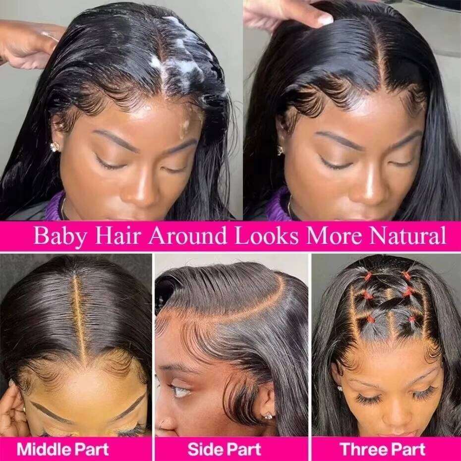 Bone Straight 13x6 Front 5x5 Brazilian Glueless Wig Human Hair Black Transparent 13x4 Hd Lace Frontal Wigs