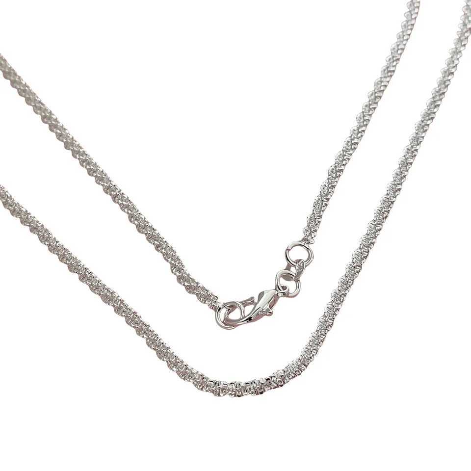 Exquisite 925 sterling silver sparkling necklace for women engagement party jewelry gifts W250618