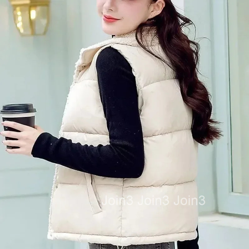 Womens Vests Half Short Slim Fit Lady Padded Cotton Giletes Korean Style Winter Clothing Working Elegant Pretty Cheap Warm Cold