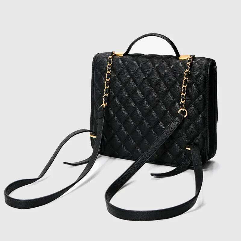New Women's Backpack High-end Feelstylishtweed Styleargyll Handbag Large Capacity Commuter Bag Cross-border