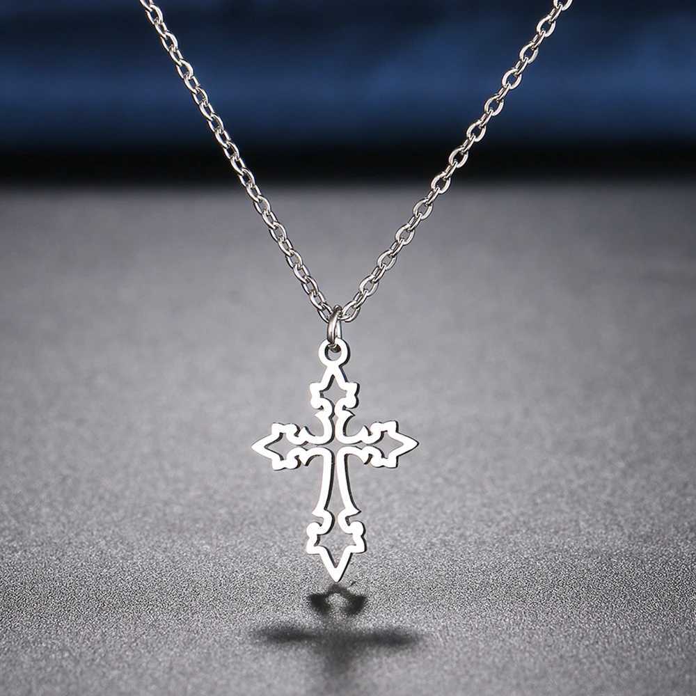 Stainless Steel Necklaces Vintage Cross Pendants Chain Choker Jewelry Fashion Necklace For Women Jewelry Goth Party Gifts NEW W250618