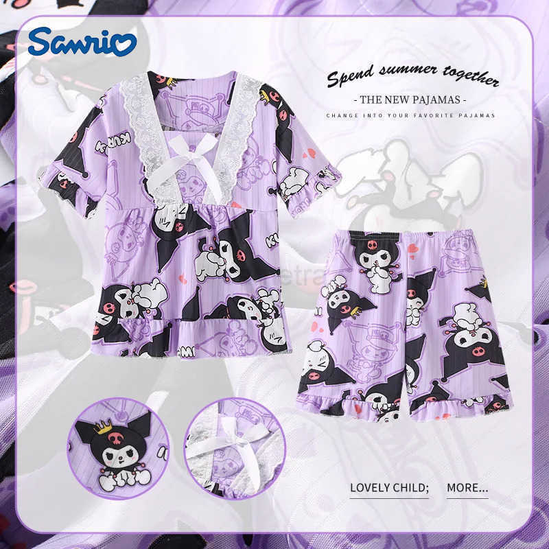Sanrio Childrens Air Conditioning Clothing Set Girls Pajamas Sleepwear Robe Mother Kids XJ250618XJ250618