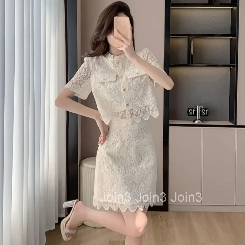Woman Outfit Short Sleeve Kawaii 2 Pieces Sets for Women Skirt Vacation 2025 Summer Fashion Luxury Designer Clothing Jacket Full