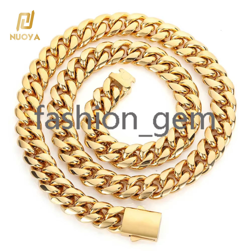Custom Miami Cuban Link Chain 925 silver 925 silver Hip Hop Jewelry 14K/18K Gold Plated Cuban Chain Mens Necklace