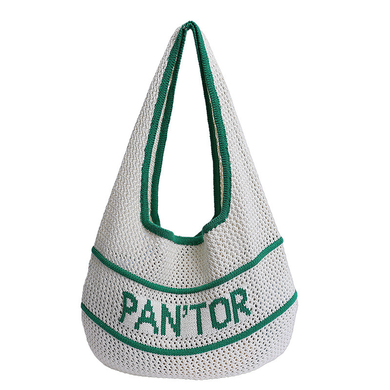 Free shipping designer Woven Bag for Women 2025 Summer New Hollow Design Straw Bag for Beach Commuting Knitted Shoulder Underarm Bag