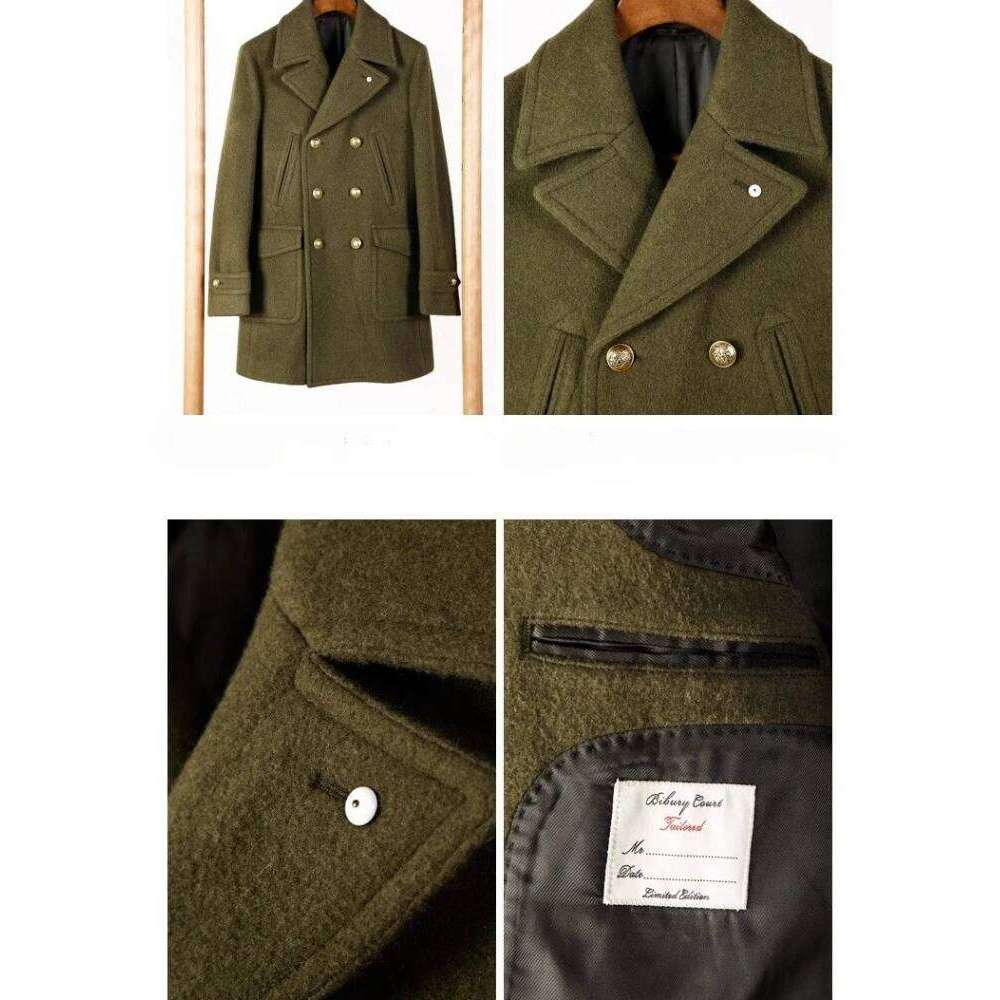 Brand Men Overcoat Wool Coats Jacket Double-Breasted Windbreaker Slim Trend Solid Outerwear Mens Coat Design New