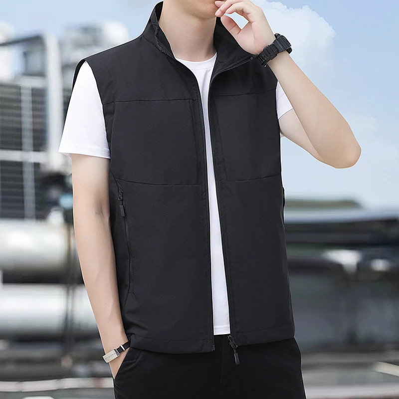 Mens Vest for Spring and Autumn Sleeveless Workwear with Multiple Pockets Loose-Fitting Vest for Summer Wear Thin Vest for Casual Wear 250617
