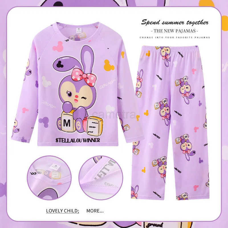 Sanrio Hello Kitty Children Pajama Sets Suitable Comfortable Soft Print Kids Night Clothing Set Colorful Casual Homewear Autumn Winter XJ250618XJ25061