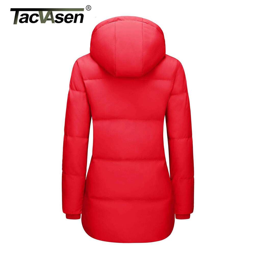 TACVASEN Duck Down Womens Long Thicken Winter Puffer Jacket Quilted Water-Resistant Ultra Warm Hooded Padded Coats