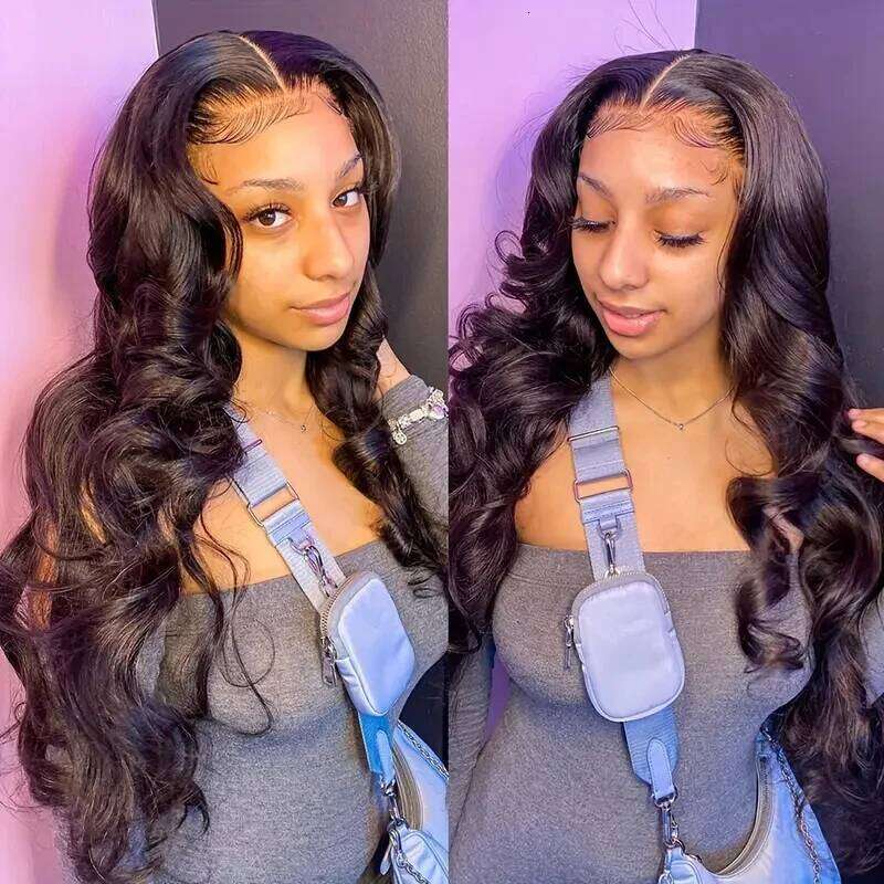 Alimice Body Wave Glueless Wig 5x5 Lace180% Density Pre Plucked Transparent Lace Wigs Human Hair For Women