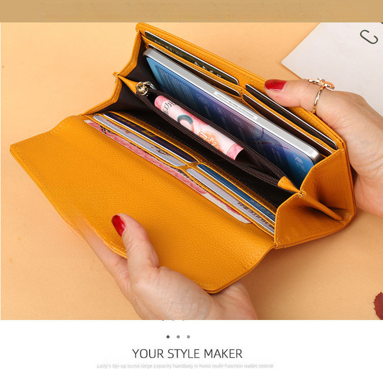 Free Shipping Designer Yellow Wallet Women 2025 New Medium Long Style 80% off Envelope Wallet Multi-Card Slot Luxury bag Classic Thin Wallet Dropshipp