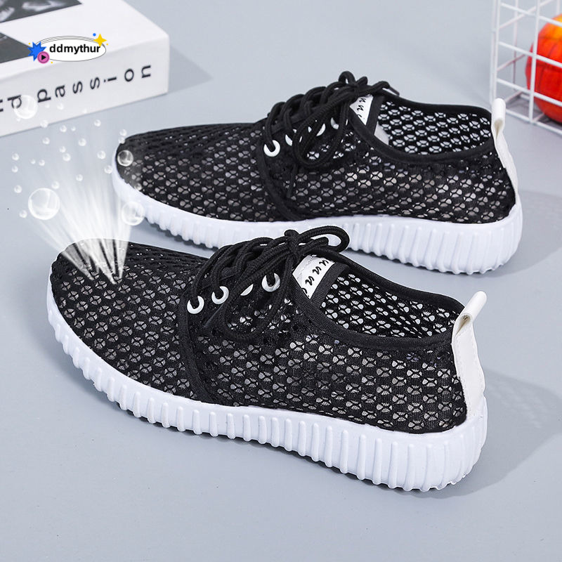 White Sneakers for Women, Breathable Mesh, 2021 New Summer Thin Mesh Versatile Hollow Casual Shoes, Mom Style ddmythur
