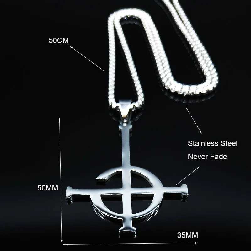 NamelESS Band BC StainlESS Steel Necklace Ghoul Cross Chain Musical Band Mask Grucifix Necklaces Jewelry collar de GHOST W250618