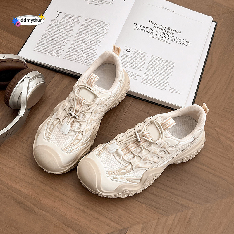 White Deer Same Style Ugly Cute for Women 2025 Spring New Outdoor Hiking Thick-Soled Dad Casual Sports Shoes ddmythur