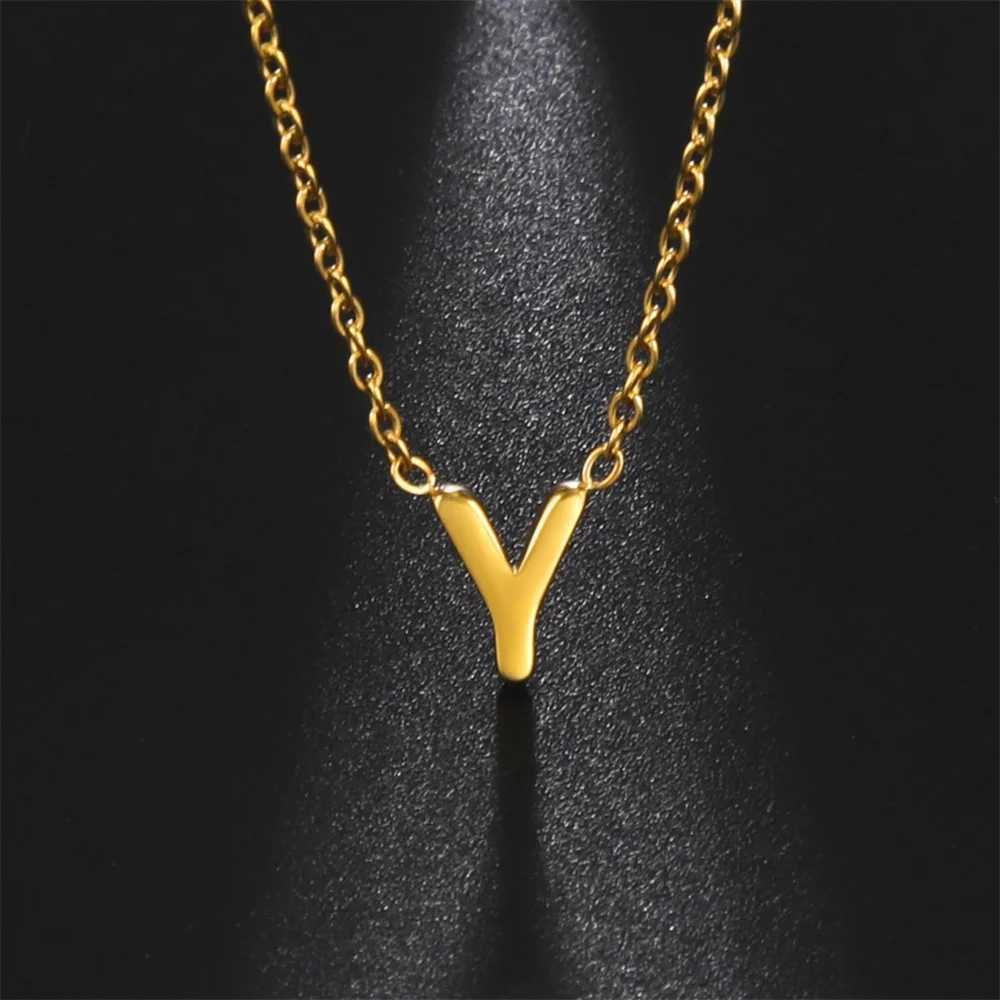 Initial A-Z Letter Necklaces for Wen Elegant Chains Choker 26 Alphabet Pendant Necklace Stainl Steel Jewelry collier femmeC250617