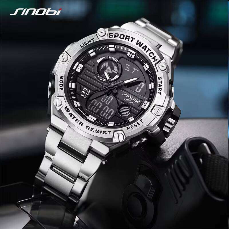 DHgadgets Sports Waterproof 5Bar Dual Time Men's Watch Shockproof Alarm Clock Montre Homme