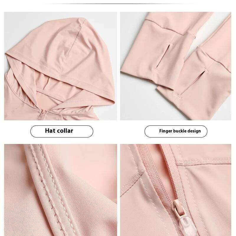 Long Sleeve Hooded Clothing Women, UV Protection Clothing, Original Thin Thread Section, Ice Silk for Outdoor Yoga, Summer