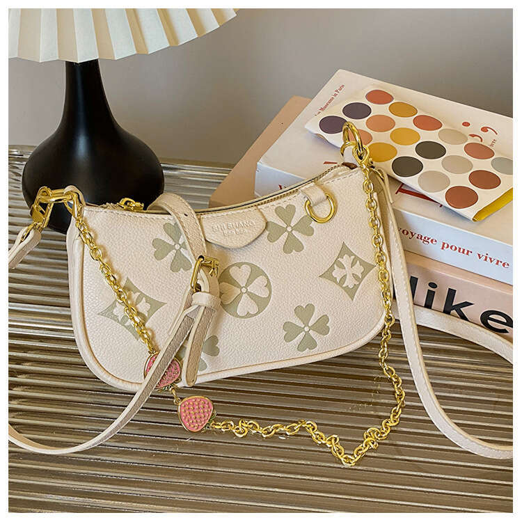 High-End Underarm Summer New Niche Women's Printed Chain Shoulder Handbag Crossbody Bag B5