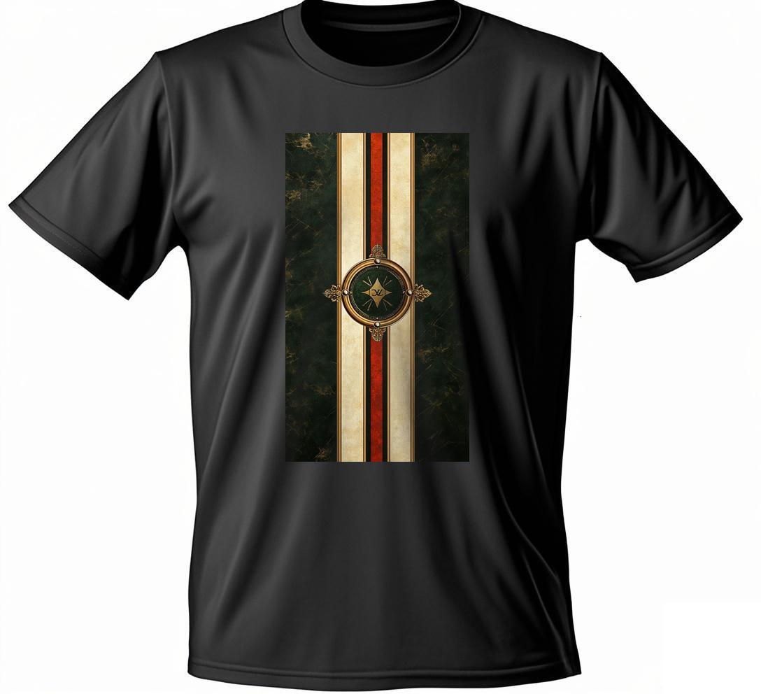 Dongdumaoyi T-Shirt With A Gold And Red Stripe On The Front S-3Xl T Shirts
